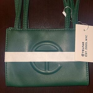 BRAND NEW (NEVER WORN) DARK OLIVE GREEN TELFAR SMALL SHOPPING BAG
